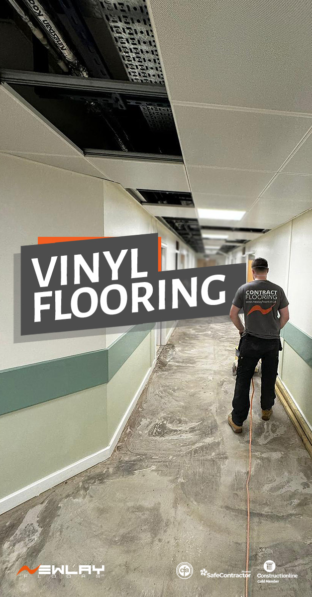 NewlayFloors's tweet photo. The Newlay Floors Team working hard grinding the old latex off at Caludon Health Centre in Coventry, ready to take Tarkett Contract Wood Vinyl Sheet to the corridors and communal areas. 

#ContractFlooring #NewlayFloors #SafetyFlooring https://t.co/pb76JZWHI6