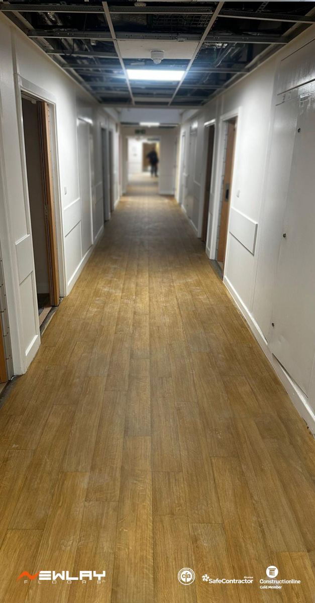 NewlayFloors's tweet photo. The Newlay Floors Team working hard grinding the old latex off at Caludon Health Centre in Coventry, ready to take Tarkett Contract Wood Vinyl Sheet to the corridors and communal areas. 

#ContractFlooring #NewlayFloors #SafetyFlooring https://t.co/pb76JZWHI6