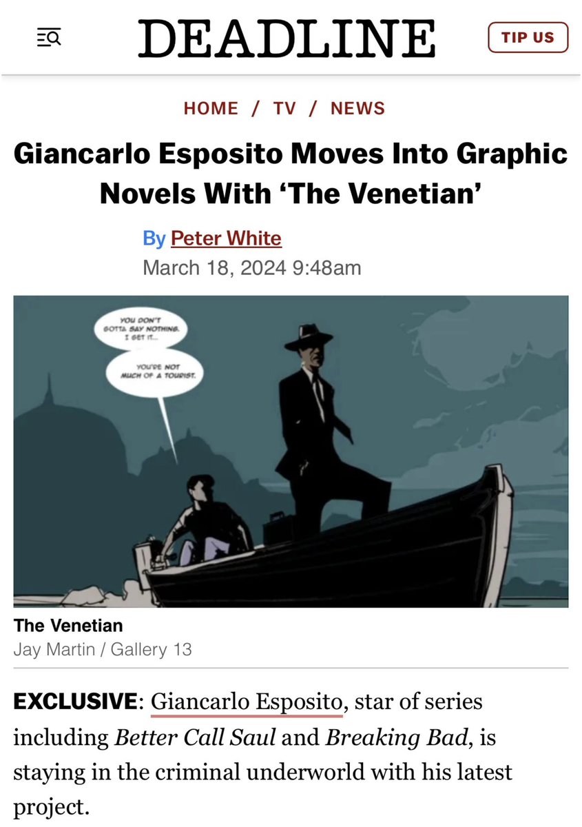 Let’s go! 😎 I am excited to be a part of this profoundly dynamic project #TheVenetian. An action-packed character driven graphic novel. It’s an unusual original story that exemplifies my deeply rich Afro Italian heritage. 🙏🏽 @DEADLINE bit.ly/gethevenetian