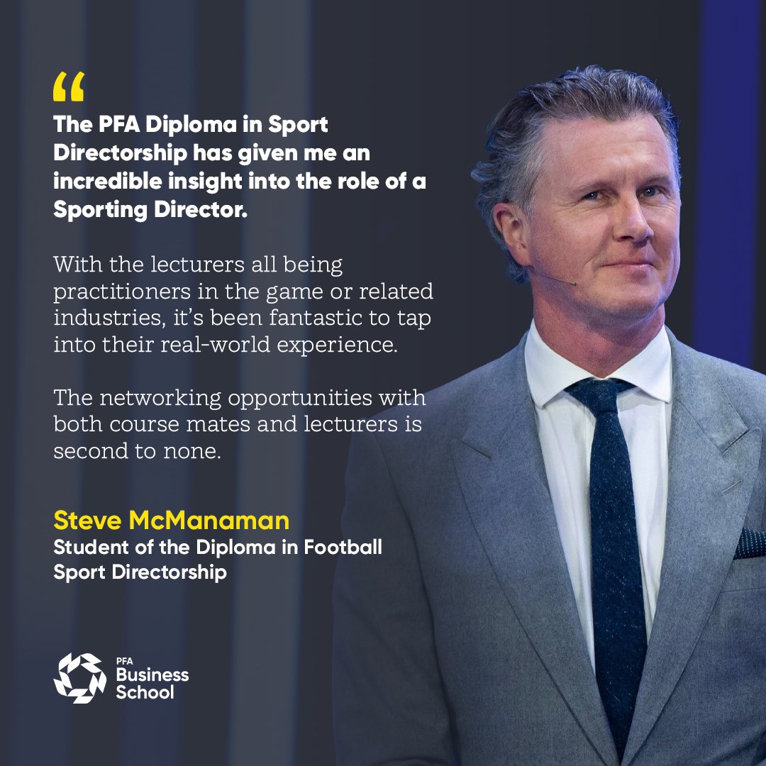 Fantastic to hear from Steve McManaman about his experiences of studying with the PFA Business School. businessschool.thepfa.com/global-footbal…