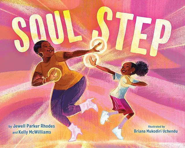 When Mama’s stopped by cops who ask “if she lives in the neighborhood,” Mama dons her dancing boots and “gets to what she calls ‘steppin.’ ” Step is “sisterhood,” “a megaphone for our resistance.” 'Catch the rhythm. Feel it in your soul.'@lbyrkids @brownbookshelf @BCbooksauthors