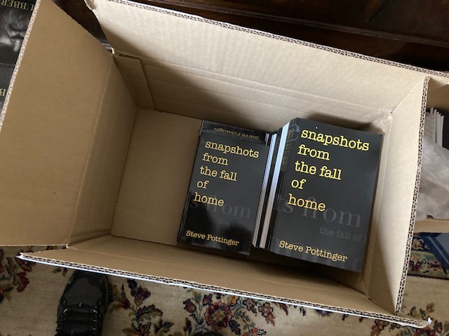 IgniteBooks's tweet image. This is Box Number Two of 'snapshots' by @BigStevePoet, and it's already half-empty. Or is it half full? Which is better? Are books like beer? And when do we start on Box Three?? #SoManyQuestions