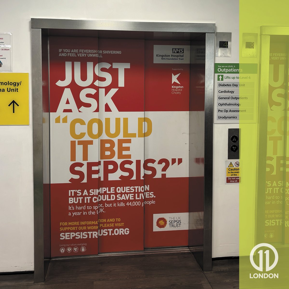 It still gives us a lift to see our game-changing ‘Just Ask’ awareness campaign for the UK Sepsis Trust displayed in hospitals. From 2015-2016, sepsis awareness among the public rose from 45% to 66%. HCP awareness was transformed too, with four times as many cases recorded.