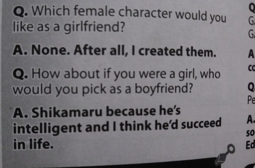 Noodledori1's tweet photo. Kishimoto was asked which Naruto character he would date https://t.co/wEn5C0q8Hs