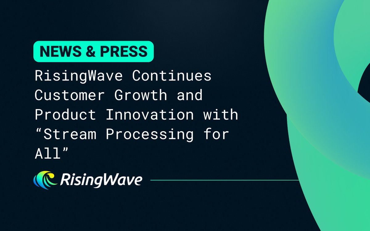 📢 ANNOUNCEMENT: RisingWave Continues Customer Growth and Product Innovation with “Stream Processing for All”

Read the PR here: risingwave.com/news-pr/rising…

#streamingdatabase #dataprocessing #streamprocessing