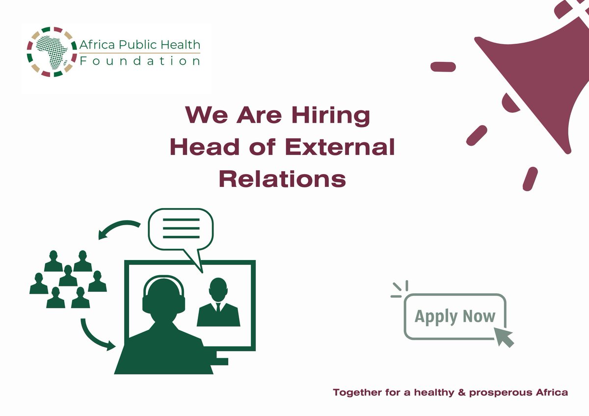 Join us as the Head of External Relations! Lead our strategic planning in fundraising, communications, and advocacy to fuel our growth. Build lasting partnerships, manage key funders, and spearhead innovative funding strategies. Apply now: aphf.africa/career-opportu…