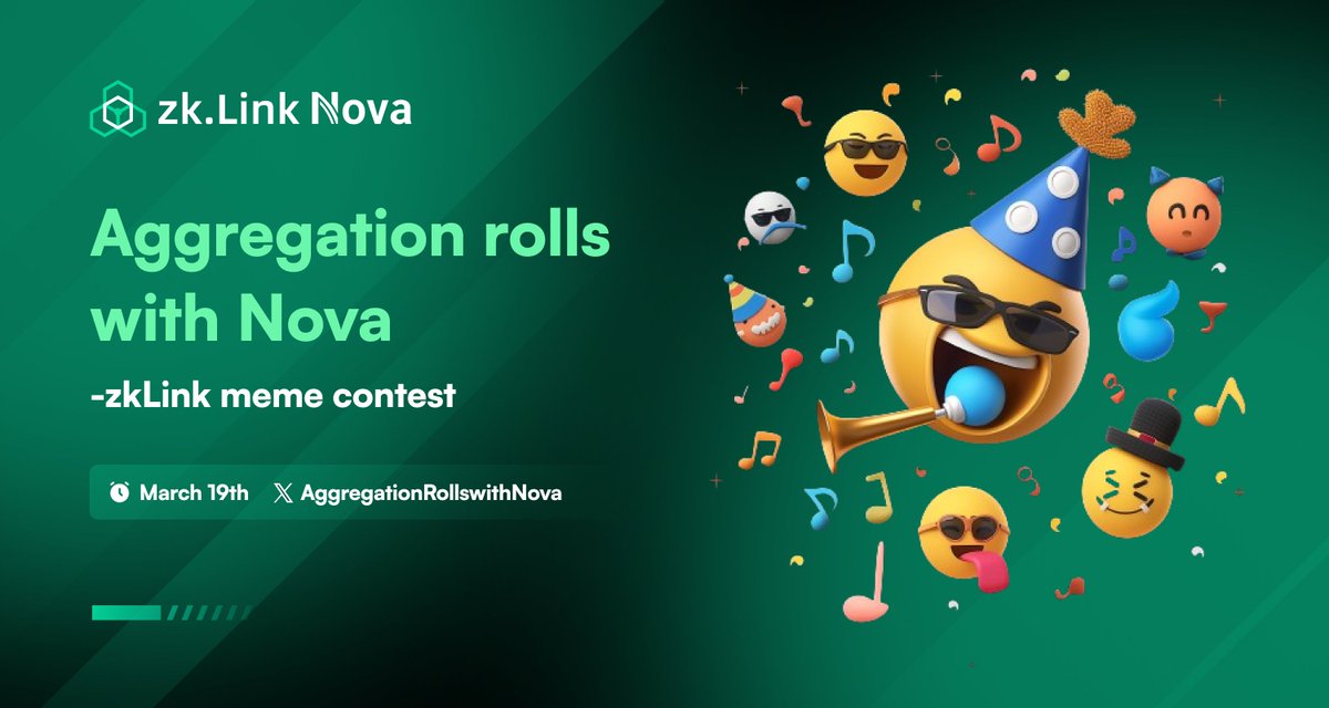 🚀 Join the MEME contest for ADDED NOVA points in #zkLinkNovaAggParade ! 🚀

🎨 Calling all meme masters! Show us your creativity and humor by submitting a MEME that best conveys Nova's aggregation spirit of uniting Layer 2 networks. submit your entry with