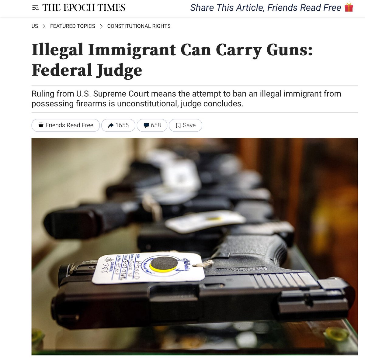 HOLY SHlT. 

Obama-appointed Federal Judge Sharon Johnson Coleman just ruled that illegal immigrants have a right to carry guns.