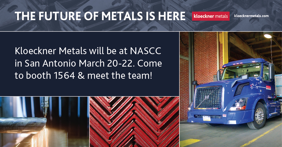 Are you coming to NASCC in San Antonio? Kloeckner Metals will be exhibiting at booth 1564 - add us to your show planner and meet the team: hubs.li/Q02pYDWw0