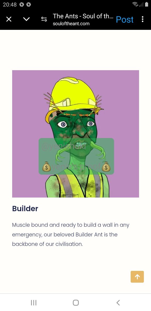 @TheMotre @SoulOfTheAnt @CozomoMedici @RaoulGMI Builder

Muscle bound and ready to build a wall in any emergency, our beloved Builder Ant is the backbone of our civilisation. 

#SaveOurSouls @CozomoMedici @RaoulGMI