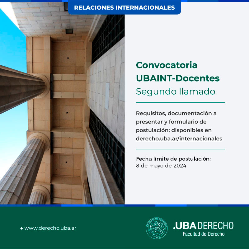 DerechoUBA's tweet photo. 📢 Convocatoria UBAINT-Docentes (Segundo llamado)
@RRII_DerechoUBA
📆 Fecha límite para postularse: 8 de mayo
➕ Más información: https://t.co/RvuSzkFqHS
#ConvocatoriasVigentes #UBAINT #Docentes https://t.co/tJrpoeyBah