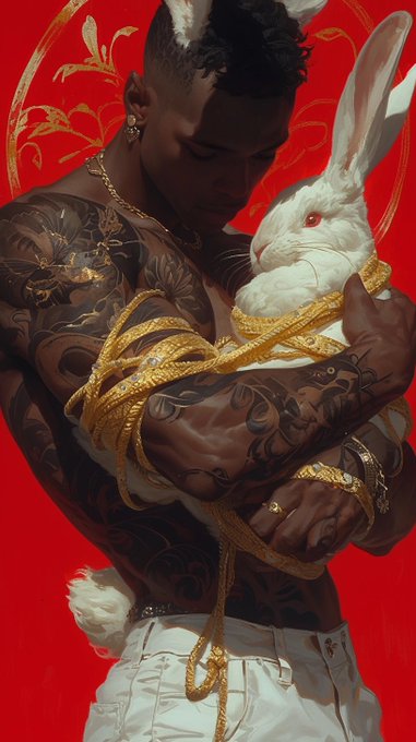 &ldquo;Munnies&rdquo; 🪢🧔🏾&zwj;♂️🐰 #aiart #midjourney #nijijourney #fetish #fetlife #bdsm #art https://t.co/RIL06ikR0<a href="/tag/aiart"class="tags">#aiart</a><a href="/tag/midjourney"class="tags">#midjourney</a><a href="/tag/nijijourney"class="tags">#nijijourney</a><a href="/tag/bdsm"class="tags"><span>#bdsm</span></a><a href="/tag/art"class="tags"><span>#art</span></a><a href="/tag/fetish"class="tags"><span>#fetish</span></a><a href="/tag/fetlife"class="tags"><span>#fetlife</span></a>