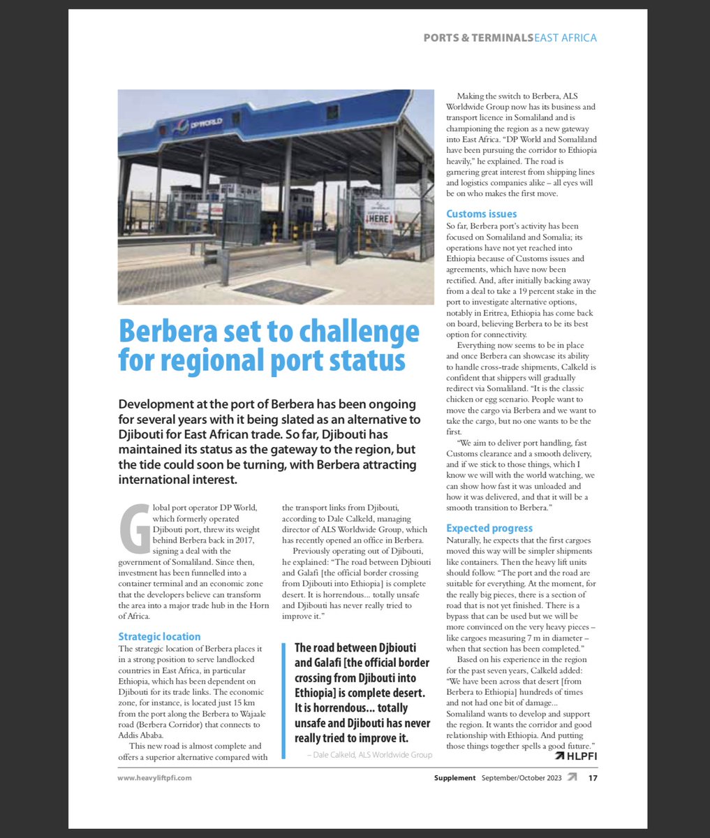 Berbera expansion and modernisation makes it Horn's most attractive regional port says PORTS &amp; TERMINALS EAST AFRICA