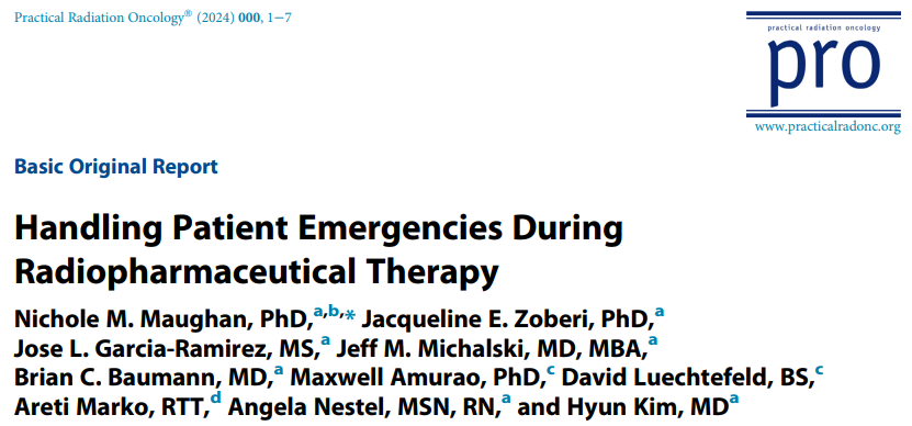 Strong work by @nikki_maughan @jmmrad @JZoberi and team on how to handle medical emergencies during RPT delivery. If you're building or in the early stages of an RPT delivery program, this👇is a very practical read. sciencedirect.com/science/articl… @WashURadOnc @SitemanCenter