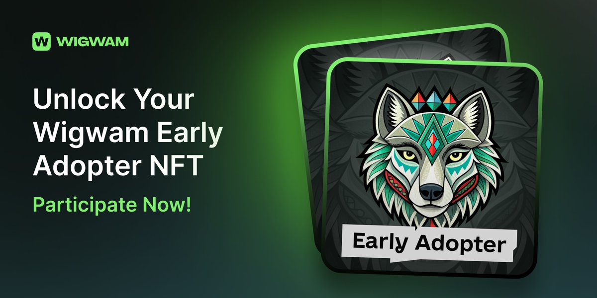🚀 Join the Wigwam Early Adopter campaign! Set up your wallet &amp; complete social tasks on <a href="/Galxe/">Galxe</a> to earn an Exclusive Early Adopter #NFT. 🎁 Your VIP pass to future rewards! 🔒 Surprises await... Don't miss out! Page with the campaign: galxe.com/Wigwamwallet #NFTdrop, #Giveaway