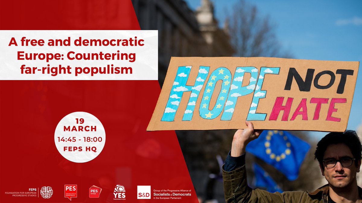 🚨 Despite the threat they pose to democracy, far-right parties are gaining ground in 🇪🇺Europe In FEPS' workshop 'A free and democratic Europe: Countering far-right populism', participants will learn more about this threat and strategies to counter it ➡️ bit.ly/FreeDemocratic…