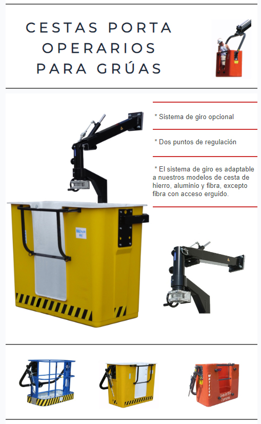 MATILSA's tweet photo. Cestas porta operarios para grúas, con sistema de rotación en opción.
Más información en https://t.co/PCtmsQSgvP https://t.co/GZJqbw2agB