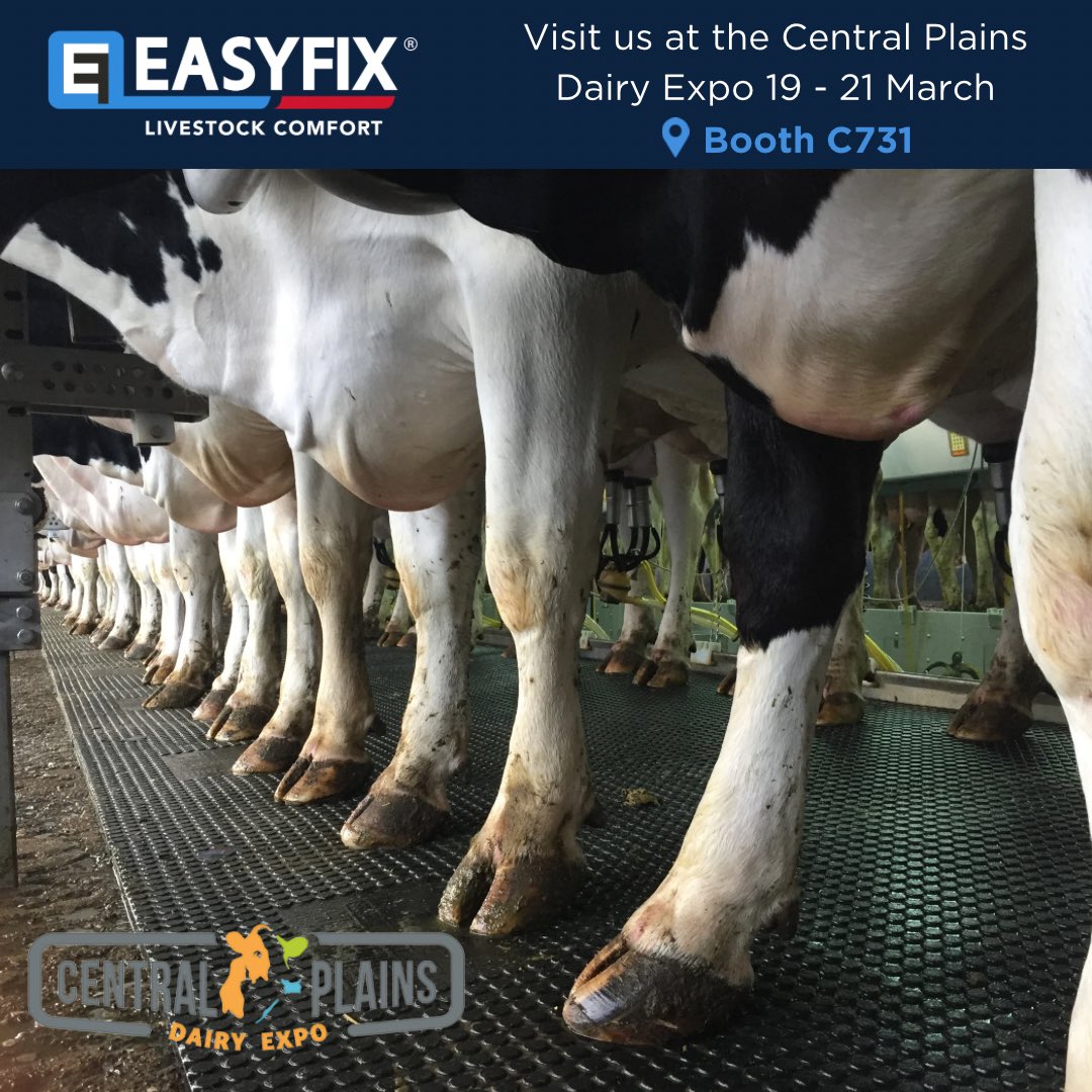 We will be at the <a href="/CPDairyExpo/">Central Plains Dairy Expo</a> this week 19 - 21 March🐮

Be sure to stop by our booth to have a chat about all your #LivestockComfort needs!

You will find us at 📍 𝗕𝗼𝗼𝘁𝗵 #𝗖𝟳𝟯𝟭

#EASYFIXUSA #CPDExpo #centralplains #dairy #machineryshow #dairyexpo #dairyfarmer