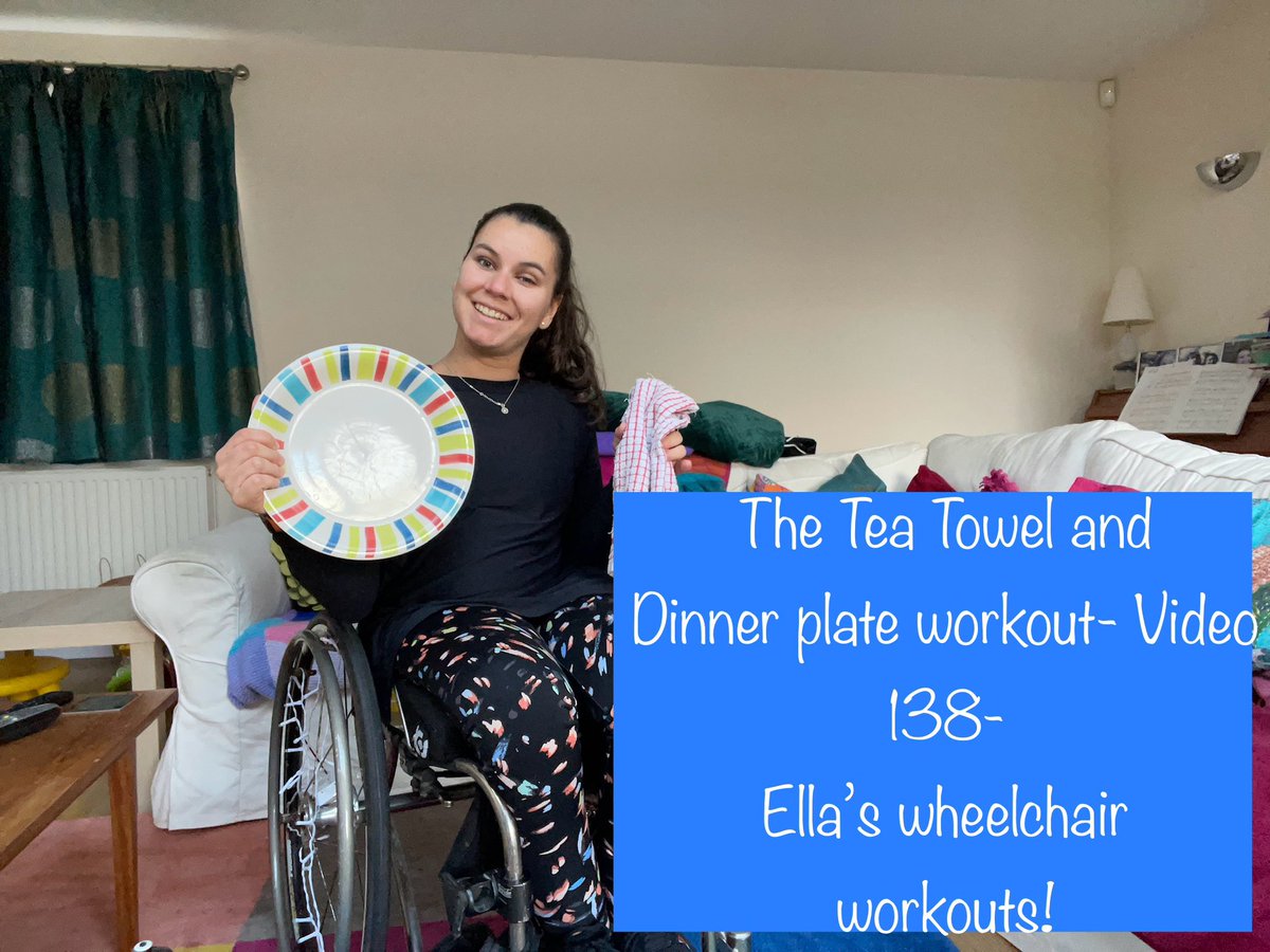 🎊Workout Tuesday is back!!!! 🎊 Ella’s wheelchair workout- Video 138 is available now on my YouTube channel This is a new workout and it’s time to grab your tea towels and dinner plates again! 🍽️ youtu.be/TLpMvXZCyxM?fe… # Ella’s #wheelchair #workouts #dinnerplate #teatowel