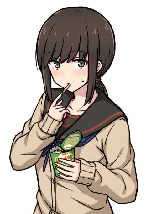 久々の落書きで、じゃがりこ食べるのに夢中で話を聞いてなかった感じの吹雪ちゃんを描こうとしてました… 