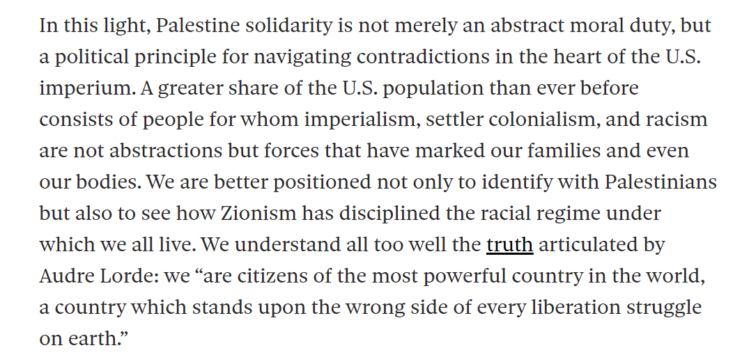 i wrote for @HammerandHope about zionism in u.s. racial politics: how it anchors jewishness in whiteness, disciplines black (and other poc) radicals, and unites liberals with the right on the glide path to fascism. hammerandhope.org/article/boomer…