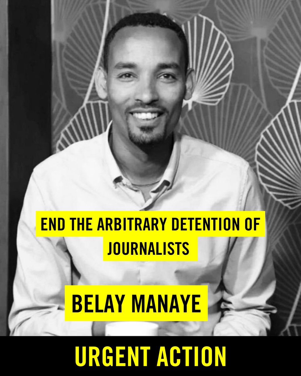 Defend press freedom- immediately and unconditionally release Belay Manaye and two other detained journalists unless formally charged! Take action now >>>amnesty.org/en/documents/a… <a href="/AbiyAhmedAli/">Abiy Ahmed Ali 🇪🇹</a>  <a href="/TayeAtske/">Taye Atske Selassie</a>  <a href="/MOJEthiopia/">FDRE Ministry of Justice ኢ.ፌ.ዴ.ሪ ፍትህ ሚኒስቴር</a>  
#Ethiopia