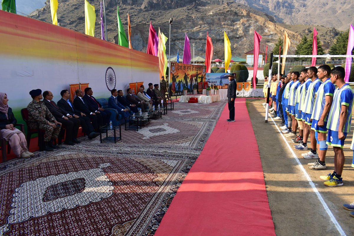 KOSCRPF's tweet photo. Sh. Gyanendra Kumar Verma, IG @KOSCRPF , presided over the Sector-Level Volleyball tournament's final match between Teams of #NKOR and #SKOR. He presented trophies to the winning team #NKOR on the occasion of the 85th #CRPFAnniversary Day. @crpfindia @JKZONECRPF @KOSCRPF https://t.co/iCckULkA62