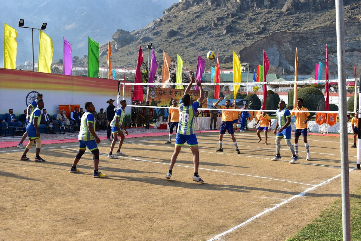 KOSCRPF's tweet photo. Sh. Gyanendra Kumar Verma, IG @KOSCRPF , presided over the Sector-Level Volleyball tournament's final match between Teams of #NKOR and #SKOR. He presented trophies to the winning team #NKOR on the occasion of the 85th #CRPFAnniversary Day. @crpfindia @JKZONECRPF @KOSCRPF https://t.co/iCckULkA62