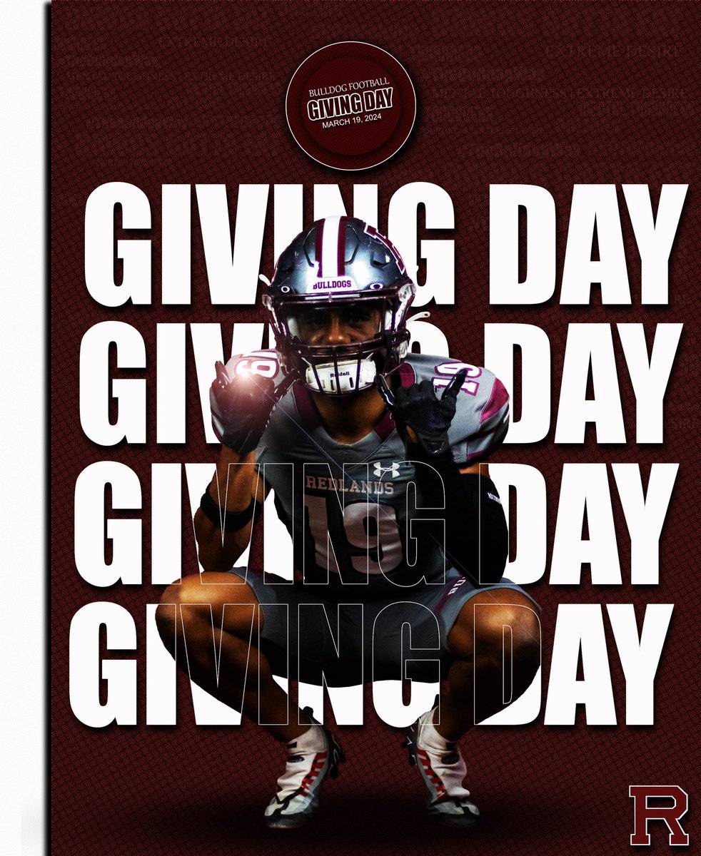 Redlands Bulldog Football (@uofr_football) on Twitter photo Today is Giving Day at the <a href="/UofRedlands/">University of Redlands</a>
A great opportunity to support Bulldog Football!
To give - visit the following link: givecampus.com/campaigns/4269…
Thank you for your support! Today is Giving Day at the <a href="/UofRedlands/">University of Redlands</a>
A great opportunity to support Bulldog Football!
To give - visit the following link: givecampus.com/campaigns/4269…
Thank you for your support!