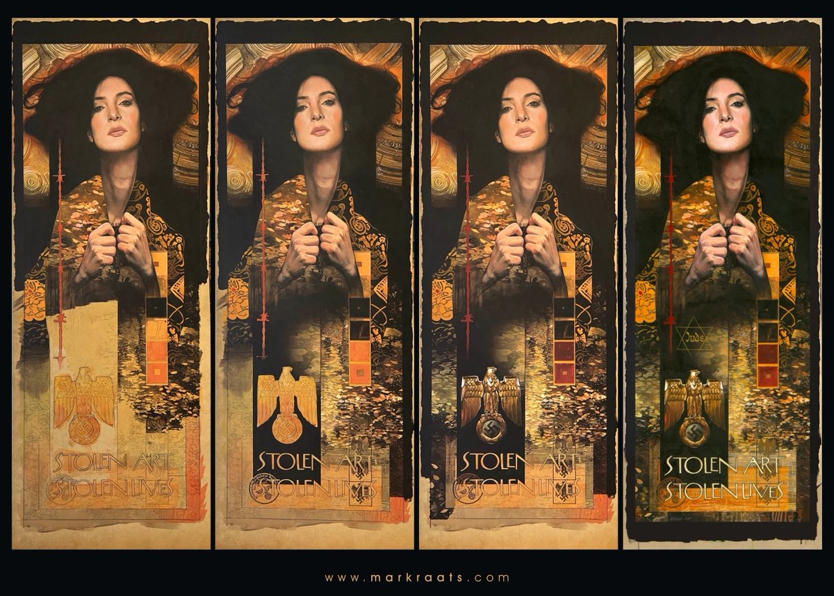 mark_raats's tweet photo. Process steps..:
Acrylic Gouache, pencil and gold leaf on board - 26 x 54 inches (660 x 1350mm)
#themonumentsmen #artrestitution #stolenart #traditionalart #realism #brushstrokes #gouachepaint #markraats #artsy #notdigitalart #artbyhumans https://t.co/vnCHUwoVAE