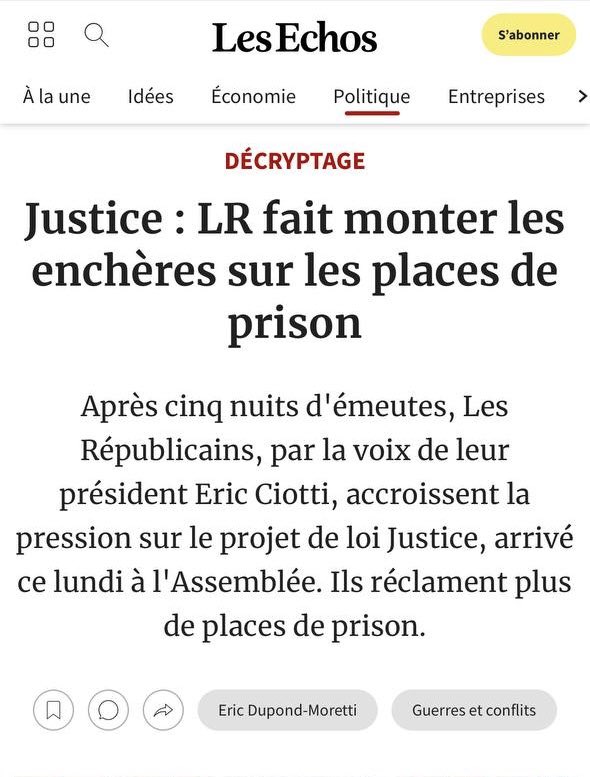 E_DupondM's tweet photo. En juillet, @Republicains_An voulaient 80 000 places de prison.

Hier, le Président LR du @valdemarne_94 soutenu par @vpecresse, promet une « guérilla contentieuse » pour empêcher la construction d’une nouvelle prison!

Insupportable double discours, les entraves doivent cesser! https://t.co/gSefIvoDp1