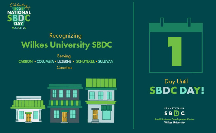 1 Day Until SBDC Day! @WilkesSBDC

Tomorrow is SBDC day! Get ready to celebrate the small businesses that make our communities thrive. 

#PASBDC #SupportingLocal #SmallBusiness #SBDCDay