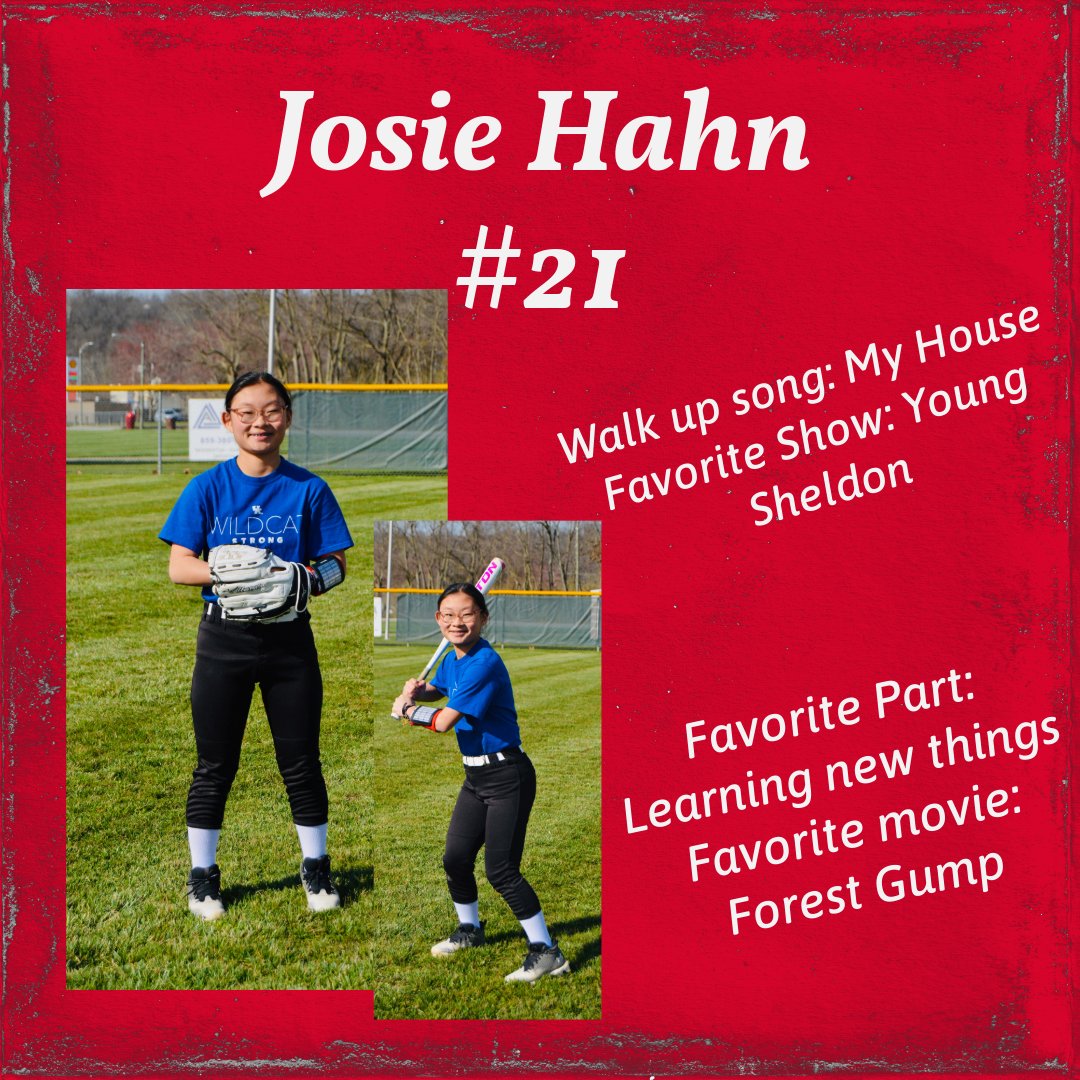 Next up is Josie. Josie is a newcomer to the team as well. Josie is eager to learn more about the game and to get better. We are looking forward to watching Josie continue to improve. Welcome to the team, #21!