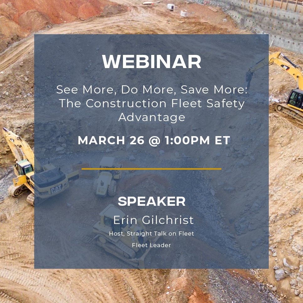 Mark your calendars! Join Erin Gilchrist, veteran fleet leader and host of Straight Talk on Fleet for a pointed discussion with her colleagues on March 26 at 1 p.m. ET. 

📅: ironpros.co/vpurhnt3

#ironpros #constructionindustry #fleetsafety #constructionwebinar