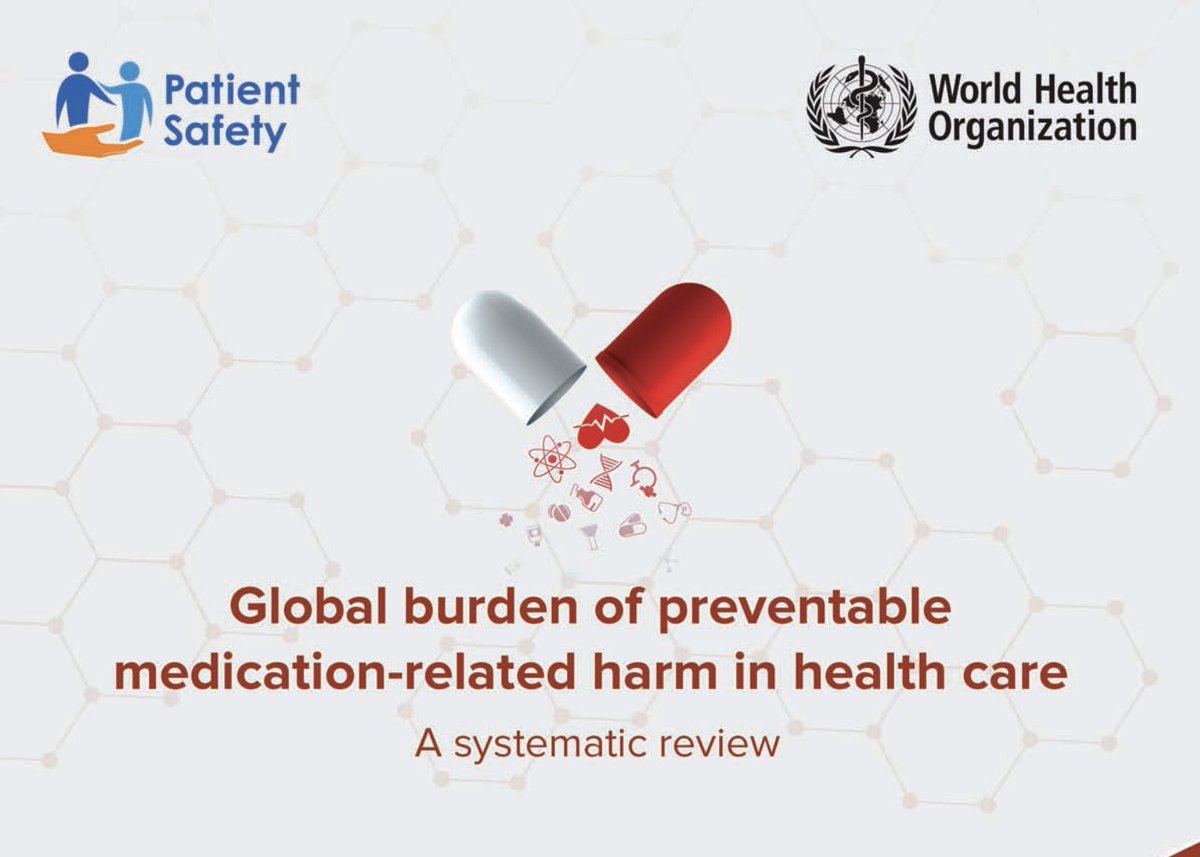 Findings from a new <a href="/WHO/">World Health Organization (WHO)</a> report:
globally, 1 in 20 patients experience preventable medication-related harm in healthcare, with ~1/4 being severe or life-threatening harm. Highest rates of harm were found in geriatric care units. 

Link to the full report:
who.int/publications/i…