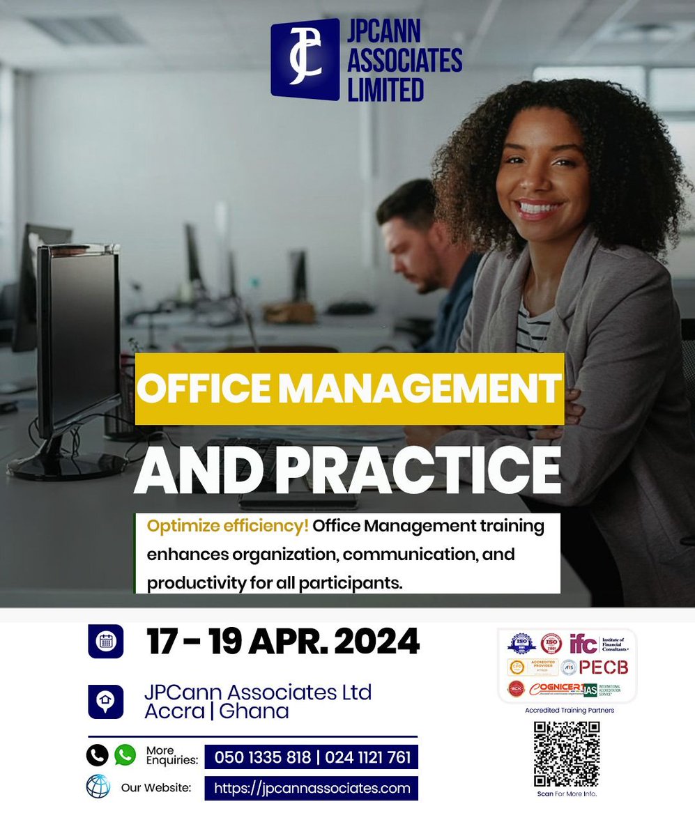 jpcanngroup's tweet image. Join us for an immersive training session on Office Management and Practice, where you&apos;ll learn essential skills to streamline operations and boost productivity. Don&apos;t miss out! 💼✨ #OfficeManagement #ProductivityBoost #Learnessentialskills #jpcann #corporatetraining
