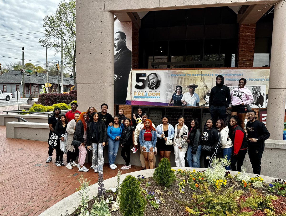 BowieState's tweet photo. Did we mention that we have students representing BSU in ATL! Our Bulldogs are currently getting an in-depth look into the lives of some of the most influential African American figures, and into what shaped them into a pillar for African American Civil Rights. 🖤💛🐶 https://t.co/QsJhO38GTH