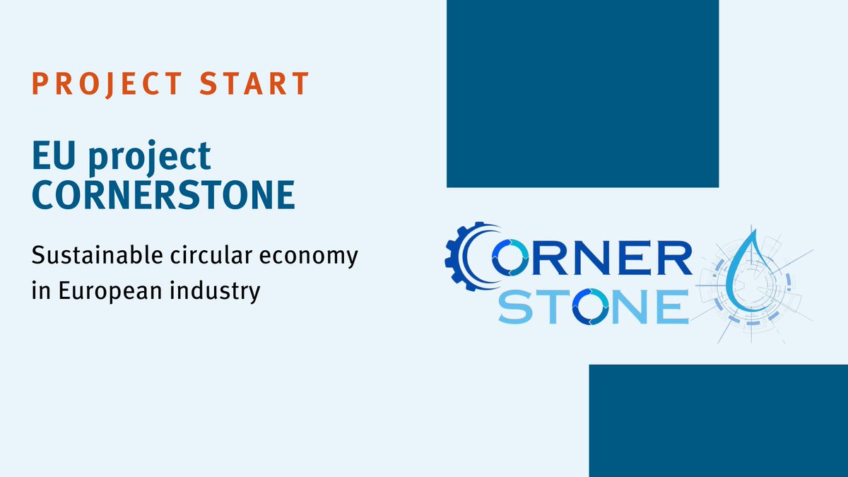 #project start The EU project CORNERSTONE aims to facilitate the recovery of fresh water, energy and dissolved substances and make wastewater treatment fit for the #circular economy. Find out more: dechema.de/en/About+DECHE…