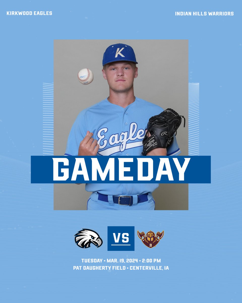 KirkwoodEagles's tweet photo. ＢＡＳＥＢＡＬＬ

🆚 Indian Hills (15-4)
🕑 2:00 PM 

📍Pat Daugherty Field | Centerville, IA
💻 @GoHillsTv
📊 https://t.co/oJNWGraTUH

#GoEagles🦅⚾️ | @KCC_BSB https://t.co/p5cft0ViLJ