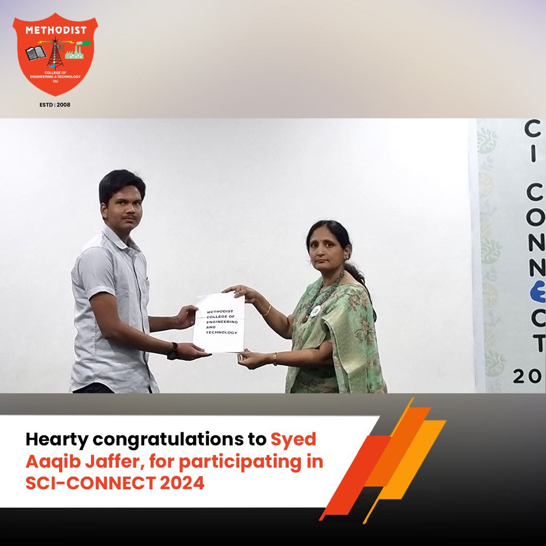 MCETHyderabad's tweet photo. Hearty #Congratulations to Syed Aaqib Jaffer, #ECE-A first year student at #MCET, for #Participating in #SCI_Connect2024, an #InterCollegiateScienceFest organized by the #DepartmentofScience at St. Mary's College, Yousufguda.
#Trophy #Certificates #Achievement #Winner #Success https://t.co/knKSe5zPDT