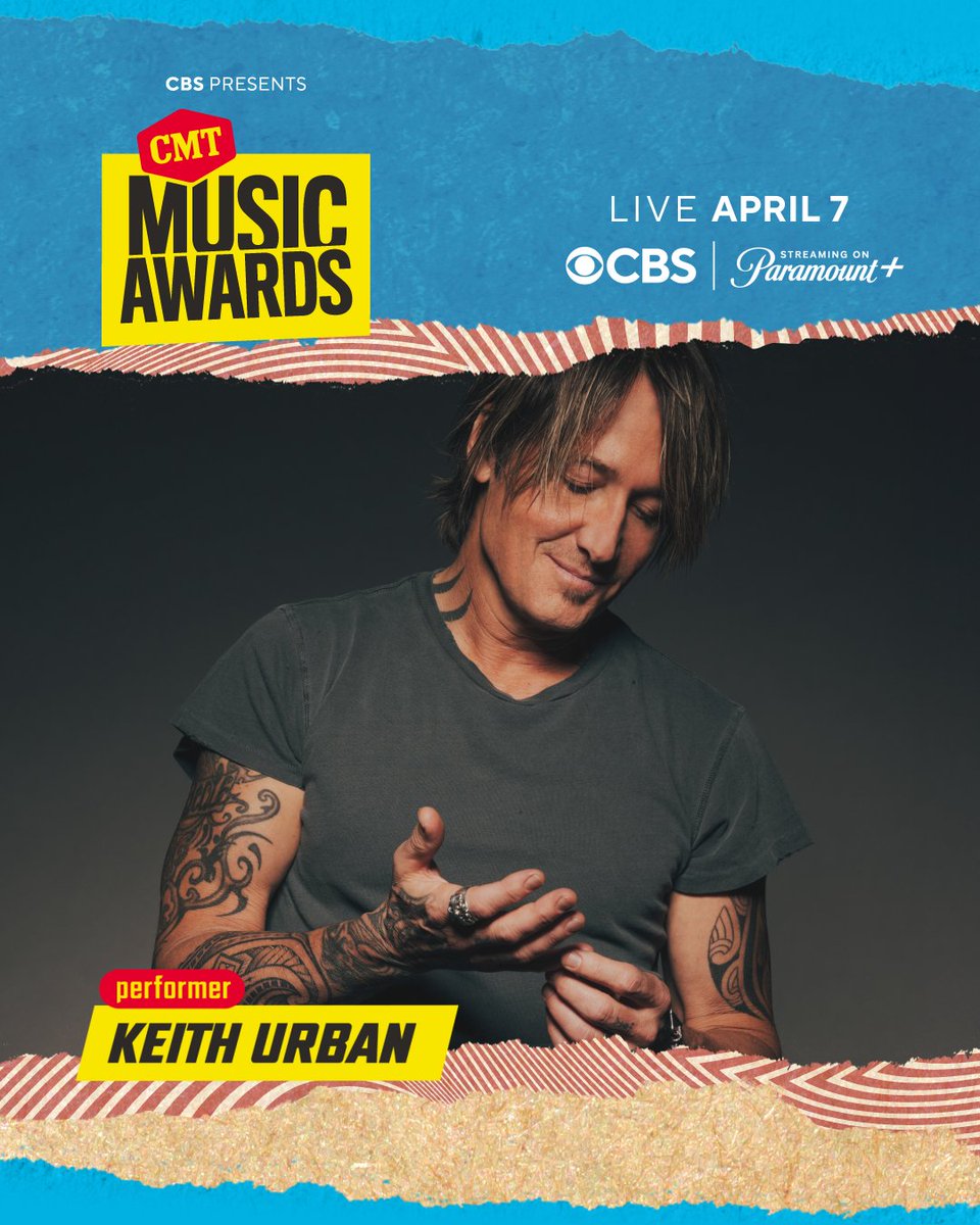 For a record-breaking 20th time, @KeithUrban will be rocking the #CMTAwards stage! 🎸 Catch his performance and SO MUCH MORE - Sunday, April 7 on @CBS!