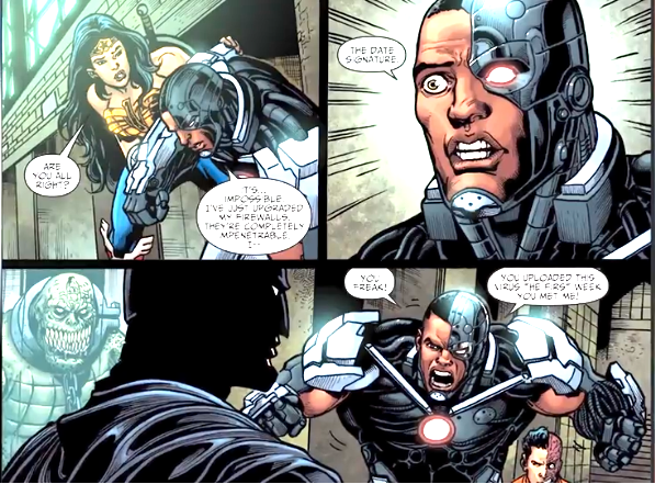 CharlieMuirhead's tweet photo. Exploring the intersection of art and technology: DC Comics investigates claims that #Batman artwork in a new comic might be AI-generated. As we embrace innovation, let's also ponder the essence of creativity. What's your take on AI in art? #TechInArt #CreativeIntegrity https://t.co/l8kfNWnQar