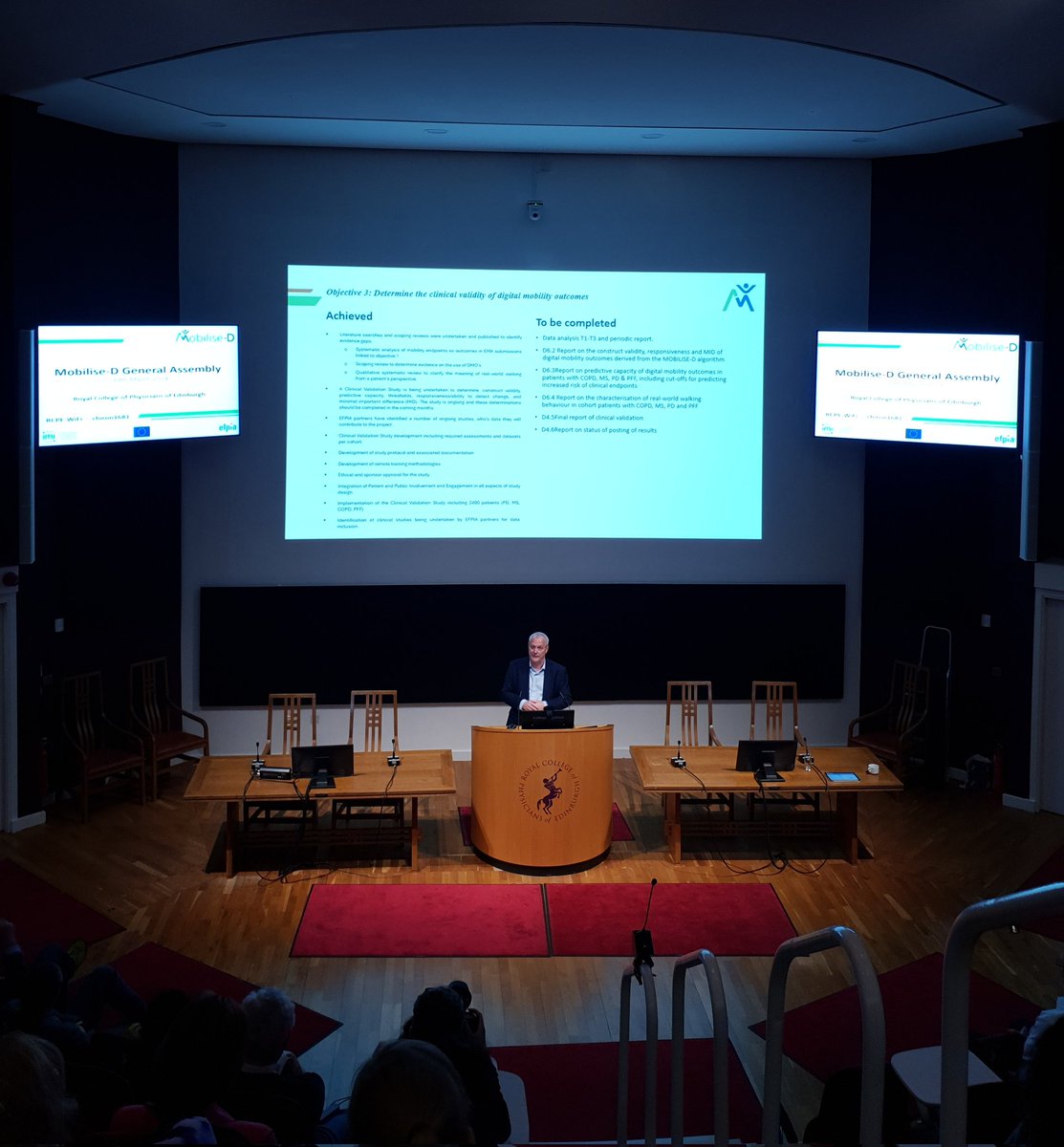 Mobilise_D's tweet photo. 🚀🚶📊 The Mobilise-D General Assembly is underway at the Royal College of Physicians of Edinburgh #MobiliseD #HealthTech @IHIEurope @EFPIA https://t.co/j3hA7EIz5w