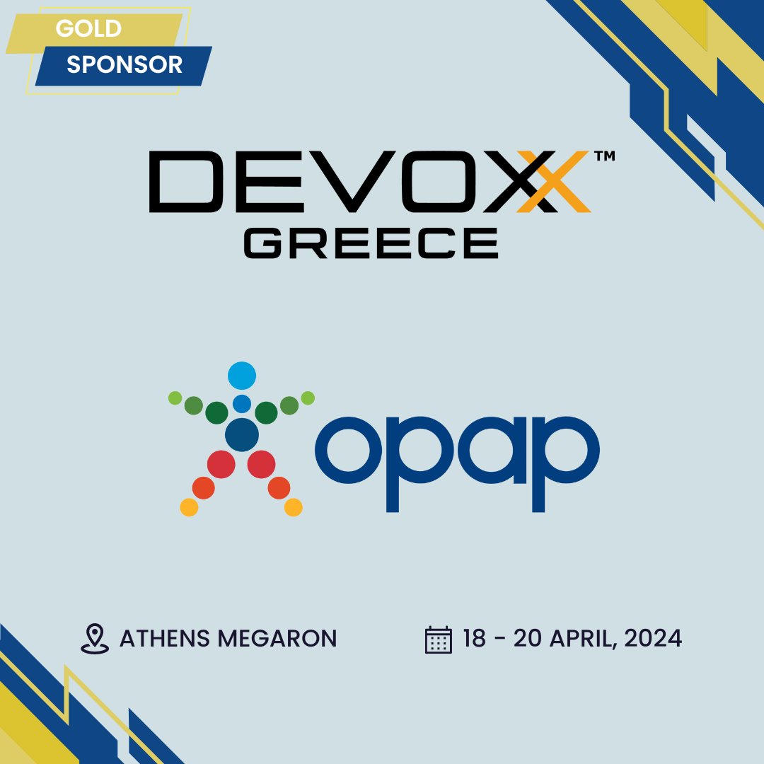 DevoxxGR's tweet image. ✨Introducing our Gold Sponsor, OPAP (@pamestoixima_gr), the leading lotteries, sports betting, instant win games and video lottery terminals company in Greece.

🌟 Visit their booth at Devoxx Greece 2024 and meet their team!

#devoxxgreece #opap #techevent