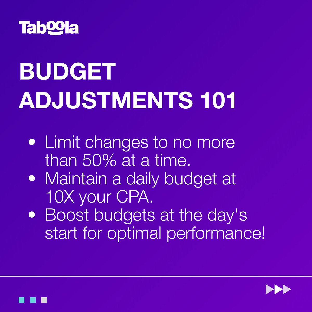 taboola's tweet image. 🚀 Achieve 2024 #DigitalAdvertising success with #TaboolaMaximizeConversions! 💪 

Swipe for some expert tips and tricks on 📈 scaling and 🌐 #ConversionOptimization in your #AdCampaigns.

Set up your MaxCon campaigns today: blog.taboola.com/maximize-conve…

#AdTech #MarketingTips
