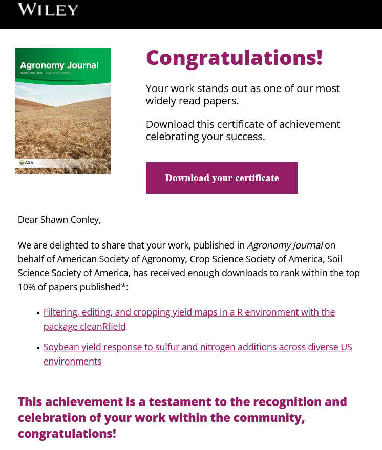 Shawn Conley (@badgerbean) on Twitter photo Great team effort here led by <a href="/EGmatcham/">Emma Grace Matcham</a> <a href="/SoybeanScience1/">Science for Success</a> funded by <a href="/WISoyCheckoff/">Wisconsin Soybean Marketing Board</a> Great team effort here led by <a href="/EGmatcham/">Emma Grace Matcham</a> <a href="/SoybeanScience1/">Science for Success</a> funded by <a href="/WISoyCheckoff/">Wisconsin Soybean Marketing Board</a>