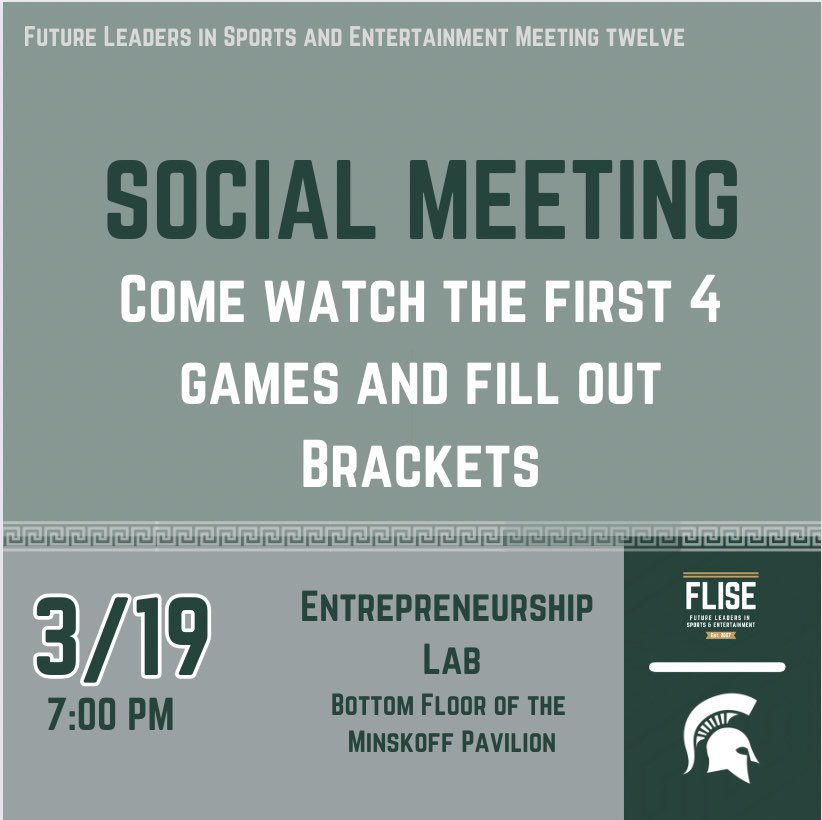MSUFLISE's tweet photo. March Madness is officially here! Join us today to watch the first 4 games with us and fill out brackets! Can’t wait to see you there! ⭐️ https://t.co/qhsNRKN60h