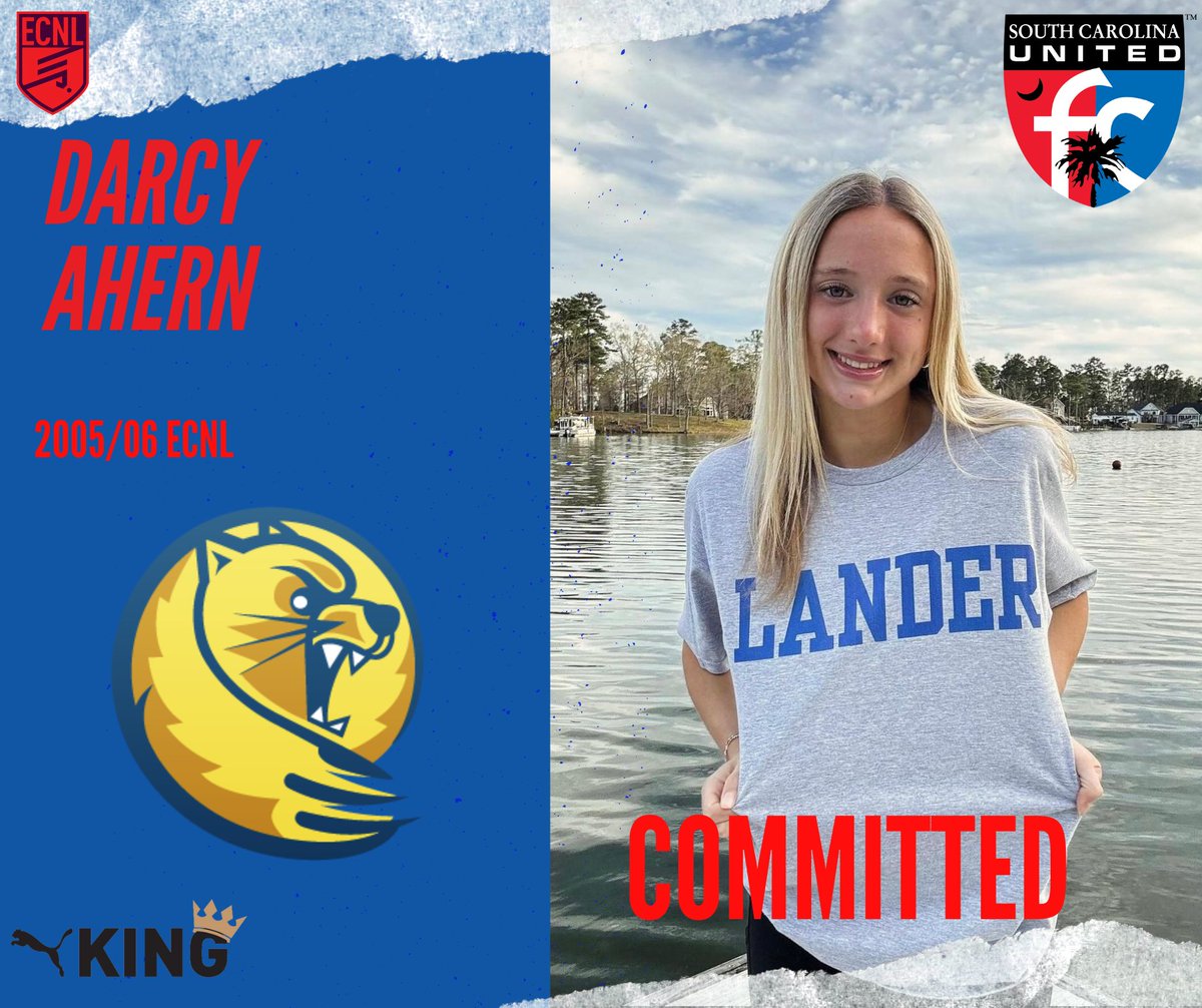 Congratulations to Darcy Ahern, 2005/06 Girls ECNL, for committing to play at Lander University! #SCUFC #wearthebadge