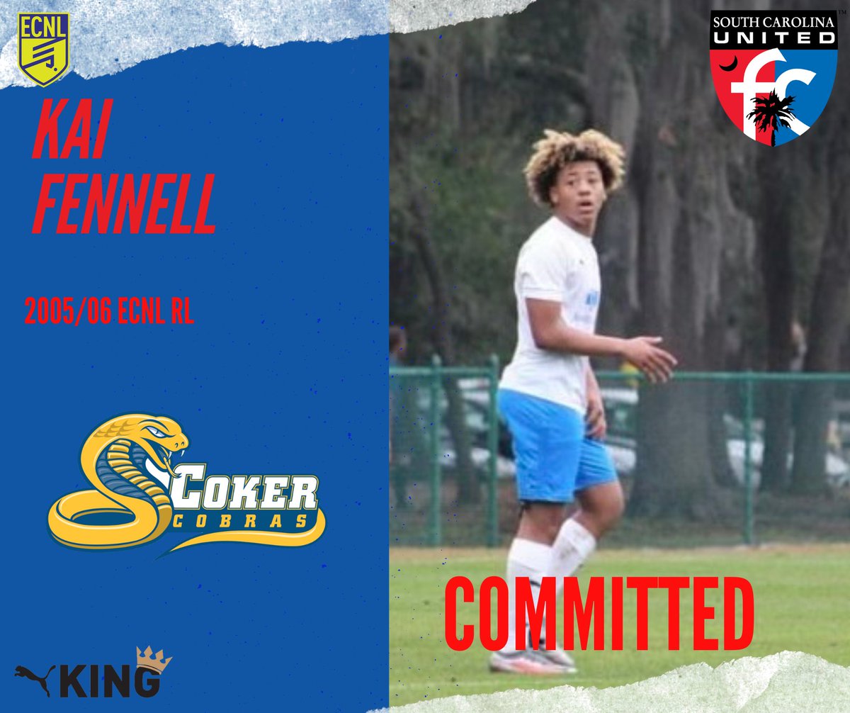 Congratulations to Kai Fennell, 2005/06 Boys ECNL RL, for committing to play at Coker University! #SCUFC #wearthebadge