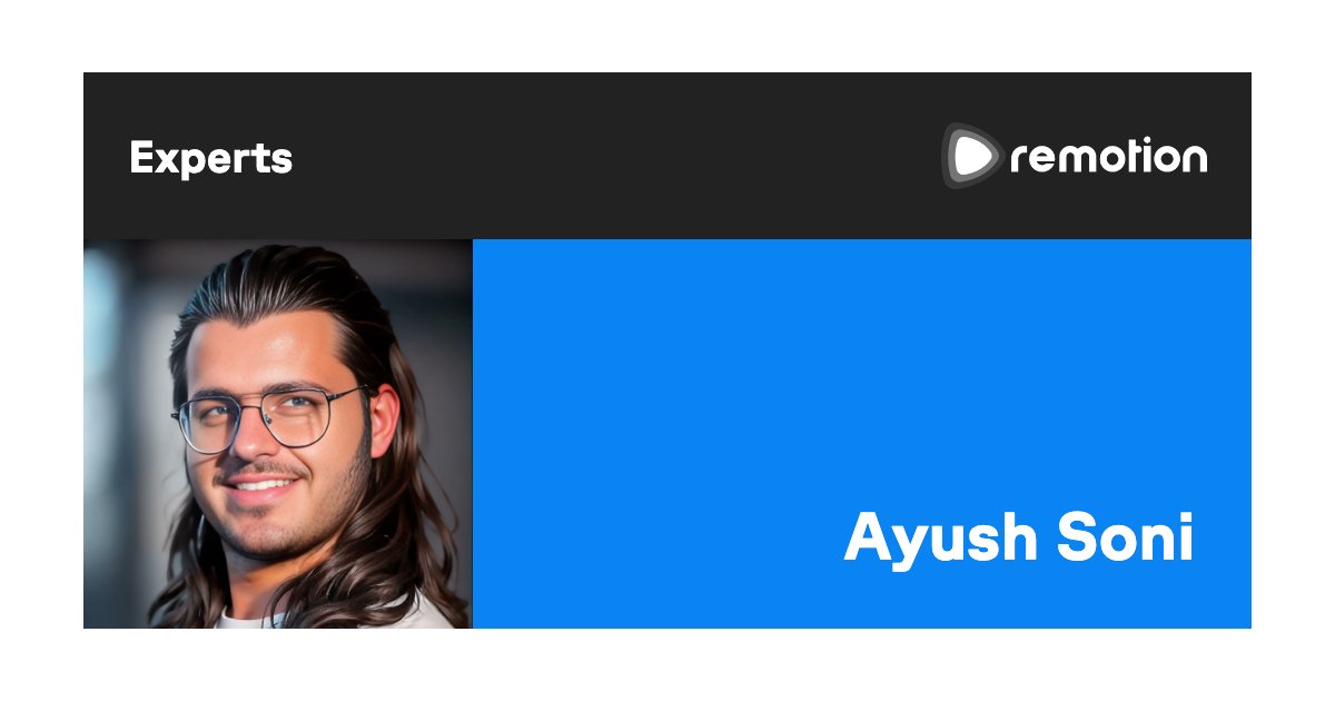 We’re thrilled to welcome @ayysoni to our Experts program.🚀 Check out his profile to see the amazing product he’s building with Remotion. remotion.dev/experts/ayush-…